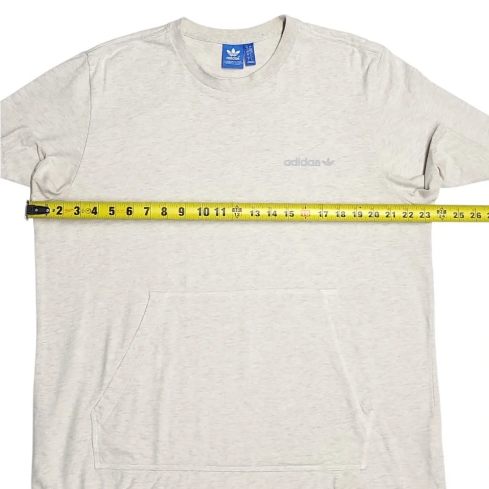 Adidas T Shirt Mens Medium Gray Logo Casual‎ Cotton Short Sleeve * Size:Large